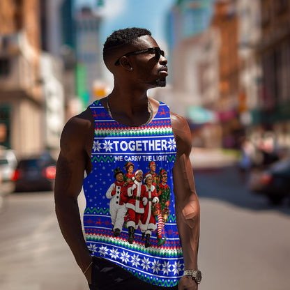 Civil Rights Leaders Christmas Men Tank Top Pattern Vintage Retro Black History Freedom Art