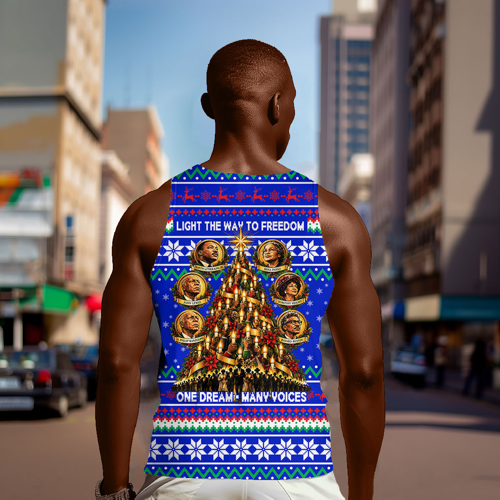 Civil Rights Leaders Christmas Men Tank Top Pattern Vintage Retro Black History Freedom Art