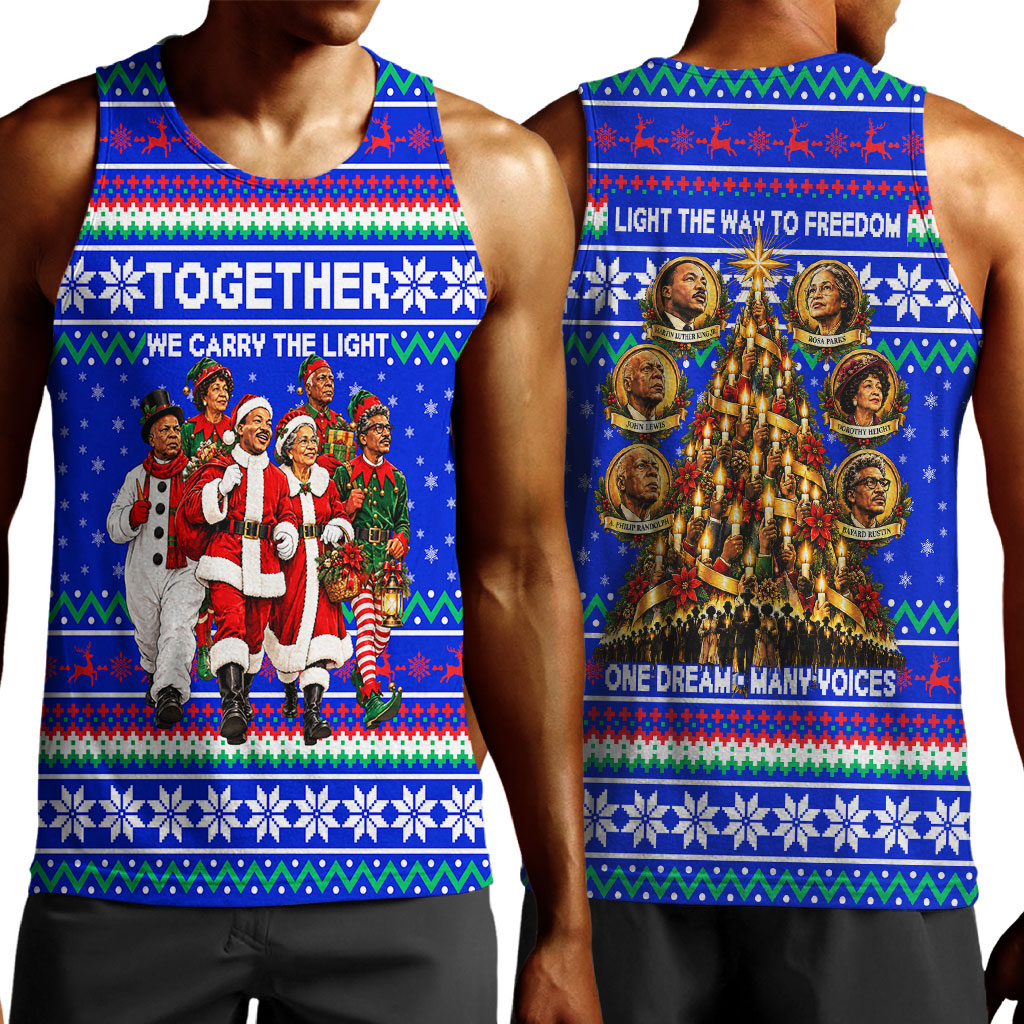 Civil Rights Leaders Christmas Men Tank Top Pattern Vintage Retro Black History Freedom Art
