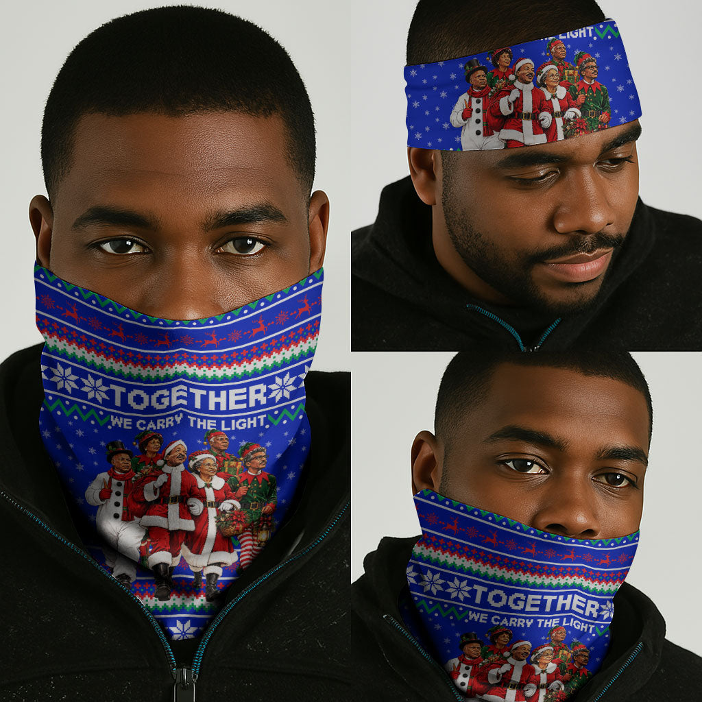 Civil Rights Leaders Christmas Neck Gaiter Pattern Vintage Retro Black History Freedom Art