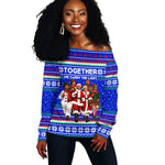 Civil Rights Leaders Christmas Off Shoulder Sweater Pattern Vintage Retro Black History Freedom Art