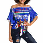 Civil Rights Leaders Christmas Off Shoulder Wrap Waist Top Pattern Vintage Retro Black History Freedom Art