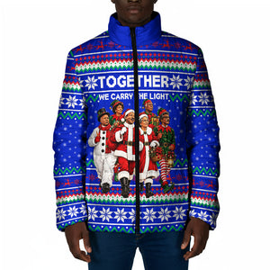 Civil Rights Leaders Christmas Padded Jacket Pattern Vintage Retro Black History Freedom Art