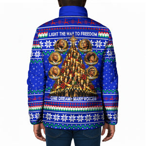 Civil Rights Leaders Christmas Padded Jacket Pattern Vintage Retro Black History Freedom Art
