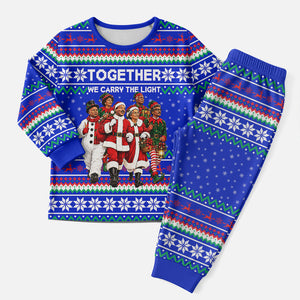 Civil Rights Leaders Christmas Pajama Set Pattern Vintage Retro Black History Freedom Art