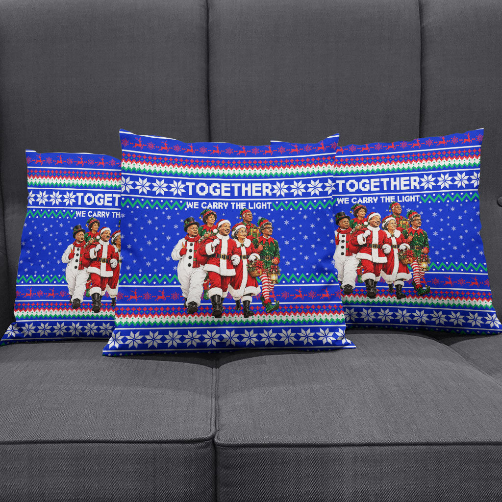 Civil Rights Leaders Christmas Pillow Cover Pattern Vintage Retro Black History Freedom Art