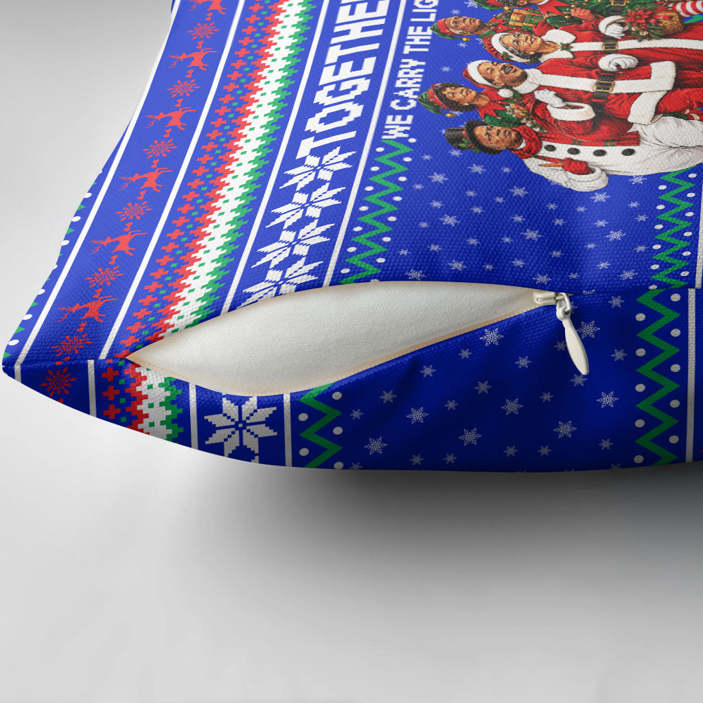 Civil Rights Leaders Christmas Pillow Cover Pattern Vintage Retro Black History Freedom Art