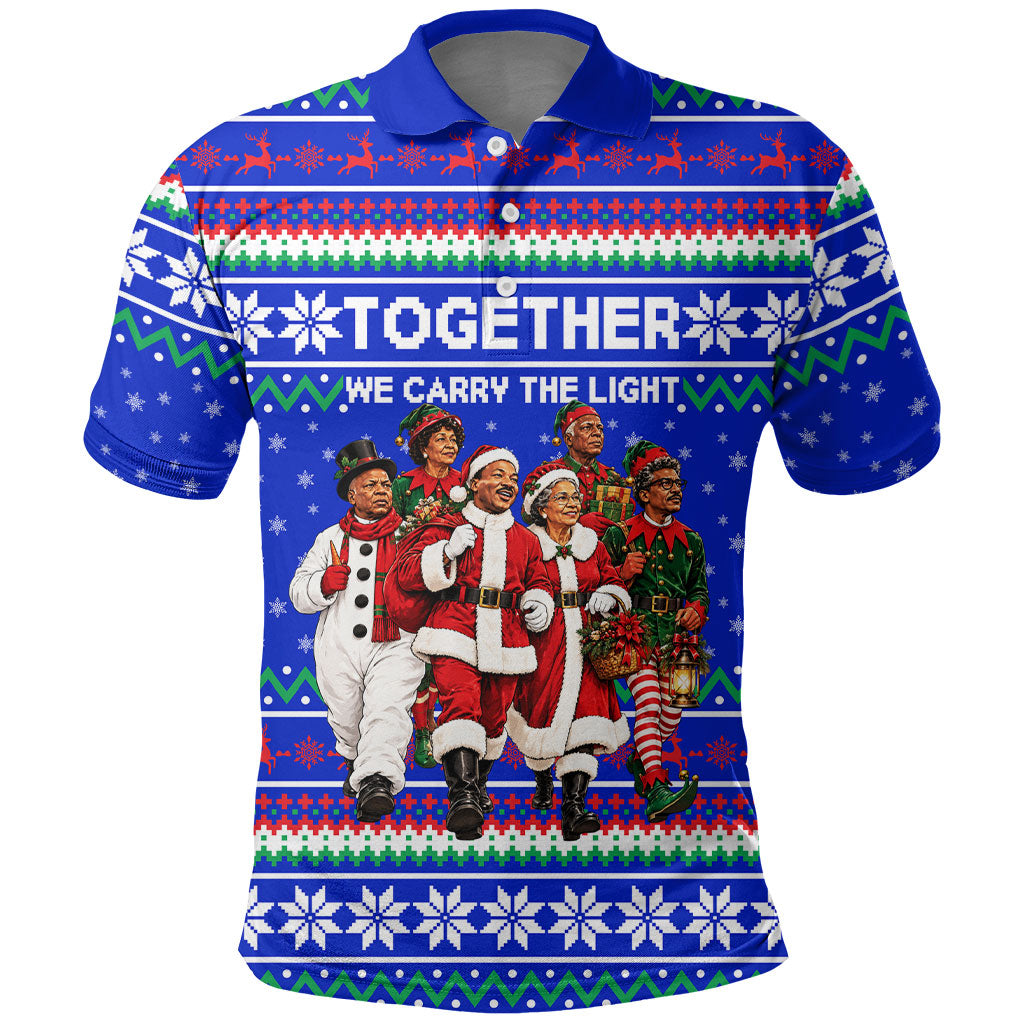 Civil Rights Leaders Christmas Polo Shirt Pattern Vintage Retro Black History Freedom Art