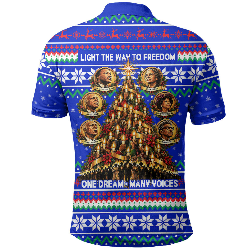 Civil Rights Leaders Christmas Polo Shirt Pattern Vintage Retro Black History Freedom Art