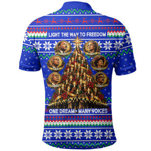Civil Rights Leaders Christmas Polo Shirt Pattern Vintage Retro Black History Freedom Art