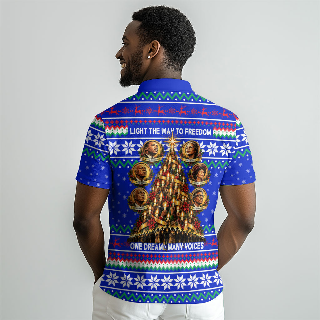 Civil Rights Leaders Christmas Polo Shirt Pattern Vintage Retro Black History Freedom Art