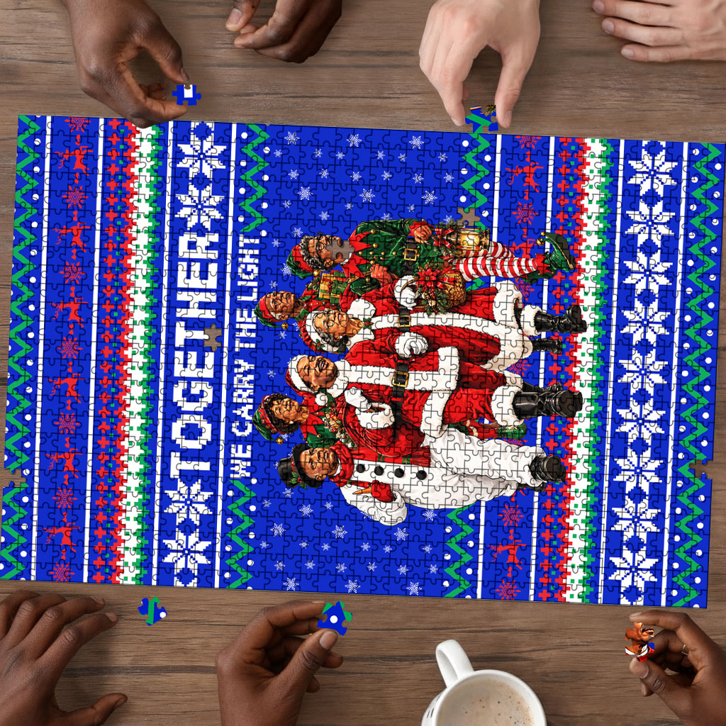 Civil Rights Leaders Christmas Puzzle Pattern Vintage Retro Black History Freedom Art