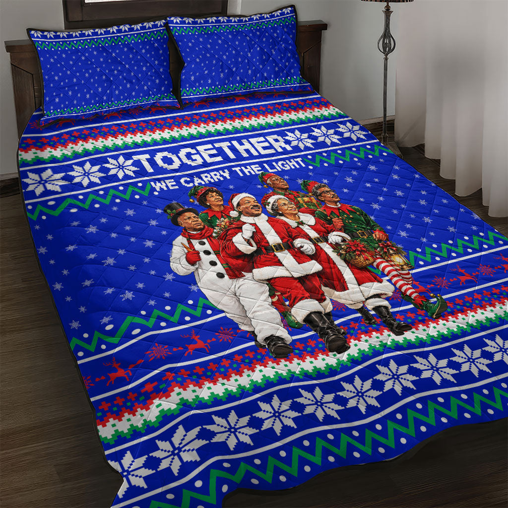 Civil Rights Leaders Christmas Quilt Bed Set Pattern Vintage Retro Black History Freedom Art