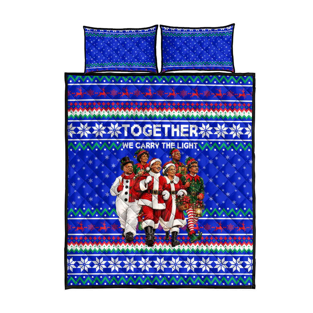Civil Rights Leaders Christmas Quilt Bed Set Pattern Vintage Retro Black History Freedom Art