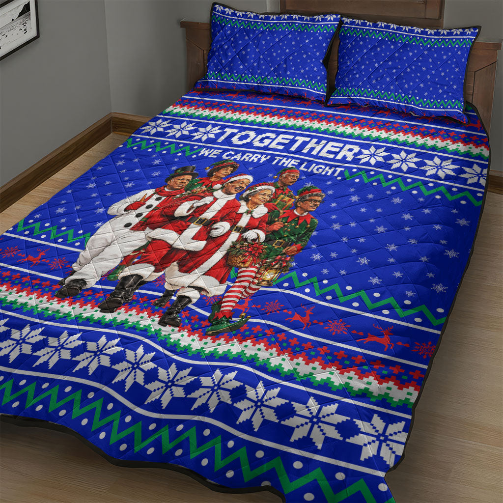 Civil Rights Leaders Christmas Quilt Bed Set Pattern Vintage Retro Black History Freedom Art