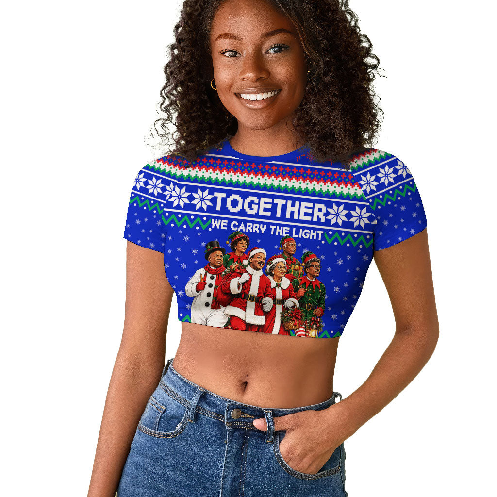 Civil Rights Leaders Christmas Raglan Cropped T shirt Pattern Vintage Retro Black History Freedom Art