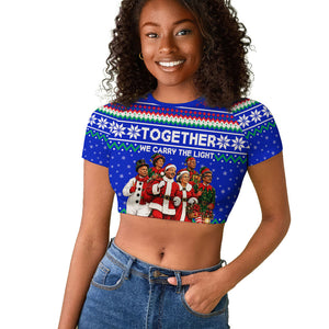 Civil Rights Leaders Christmas Raglan Cropped T shirt Pattern Vintage Retro Black History Freedom Art
