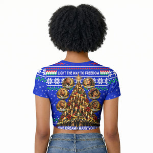 Civil Rights Leaders Christmas Raglan Cropped T shirt Pattern Vintage Retro Black History Freedom Art