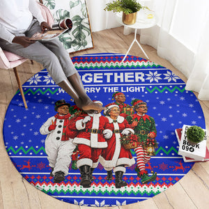 Civil Rights Leaders Christmas Round Carpet Pattern Vintage Retro Black History Freedom Art