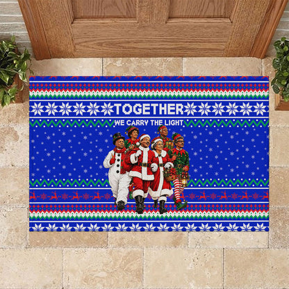 Civil Rights Leaders Christmas Rubber Doormat Pattern Vintage Retro Black History Freedom Art