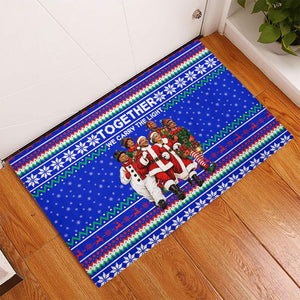 Civil Rights Leaders Christmas Rubber Doormat Pattern Vintage Retro Black History Freedom Art