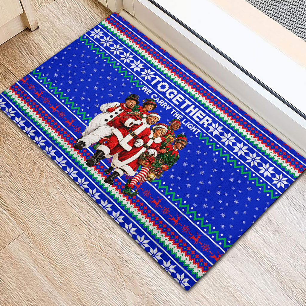 Civil Rights Leaders Christmas Rubber Doormat Pattern Vintage Retro Black History Freedom Art