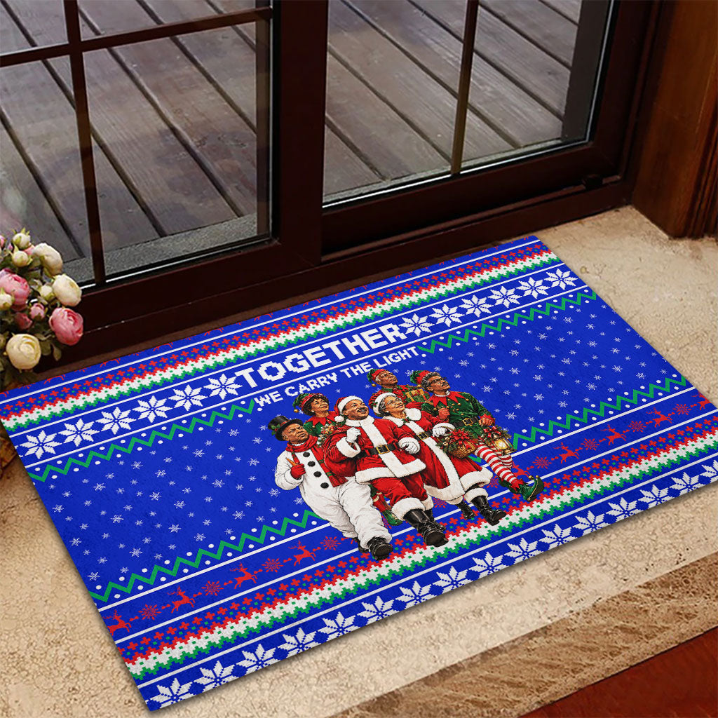 Civil Rights Leaders Christmas Rubber Doormat Pattern Vintage Retro Black History Freedom Art