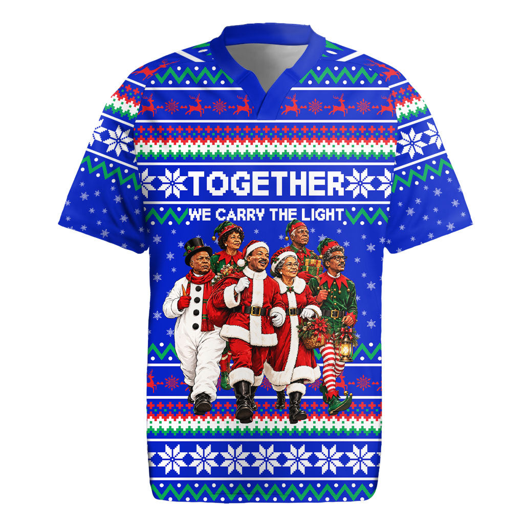 Civil Rights Leaders Christmas Rugby Jersey Pattern Vintage Retro Black History Freedom Art