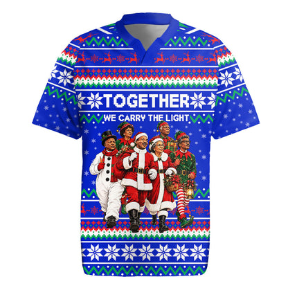 Civil Rights Leaders Christmas Rugby Jersey Pattern Vintage Retro Black History Freedom Art