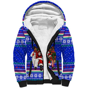 Civil Rights Leaders Christmas Sherpa Hoodie Pattern Vintage Retro Black History Freedom Art
