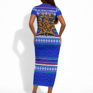 Civil Rights Leaders Christmas Short Sleeve Bodycon Dress Pattern Vintage Retro Black History Freedom Art