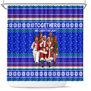Civil Rights Leaders Christmas Shower Curtain Pattern Vintage Retro Black History Freedom Art