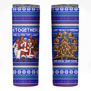Civil Rights Leaders Christmas Skinny Tumbler Pattern Vintage Retro Black History Freedom Art