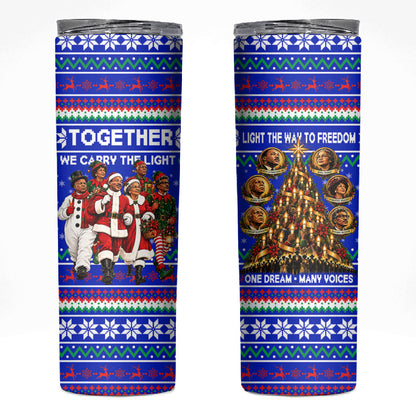 Civil Rights Leaders Christmas Skinny Tumbler Pattern Vintage Retro Black History Freedom Art