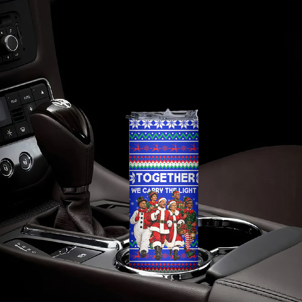 Civil Rights Leaders Christmas Skinny Tumbler Pattern Vintage Retro Black History Freedom Art
