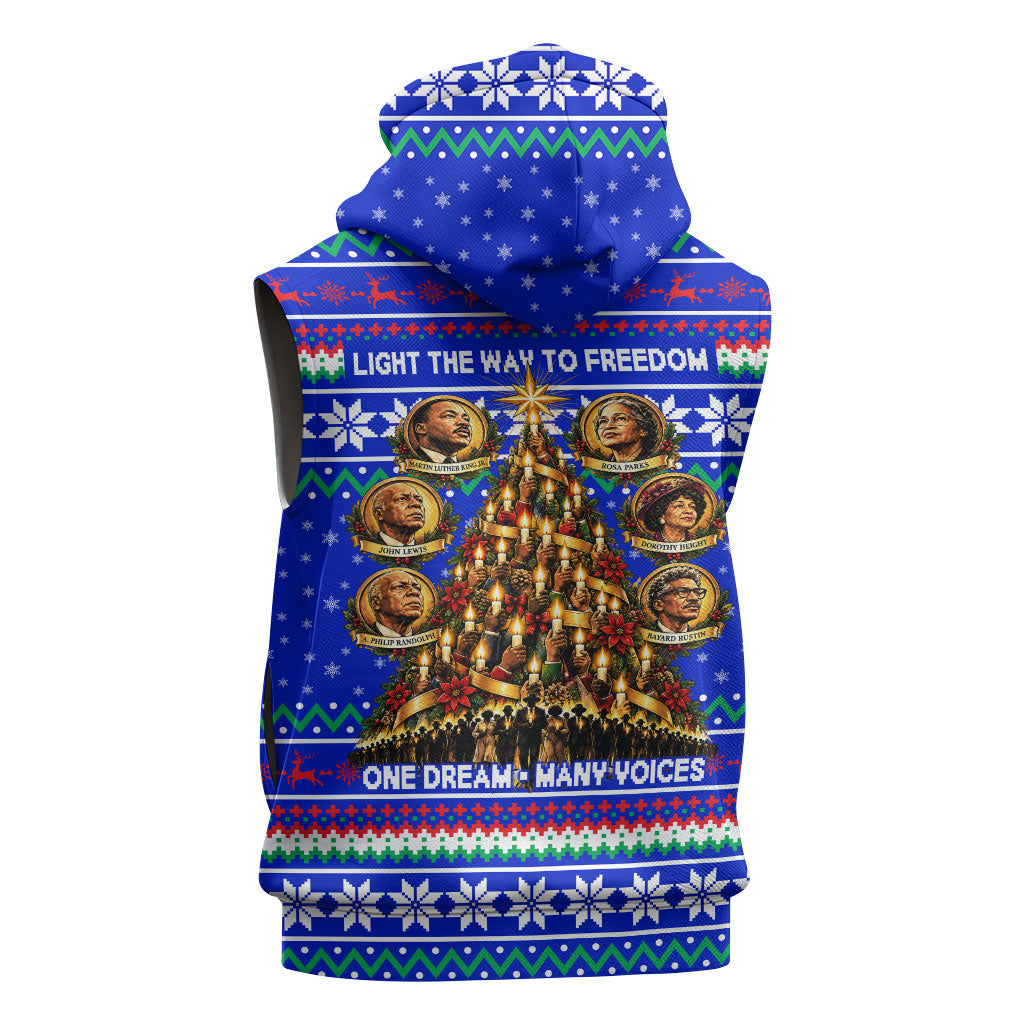 Civil Rights Leaders Christmas Sleeveless Hoodie Pattern Vintage Retro Black History Freedom Art