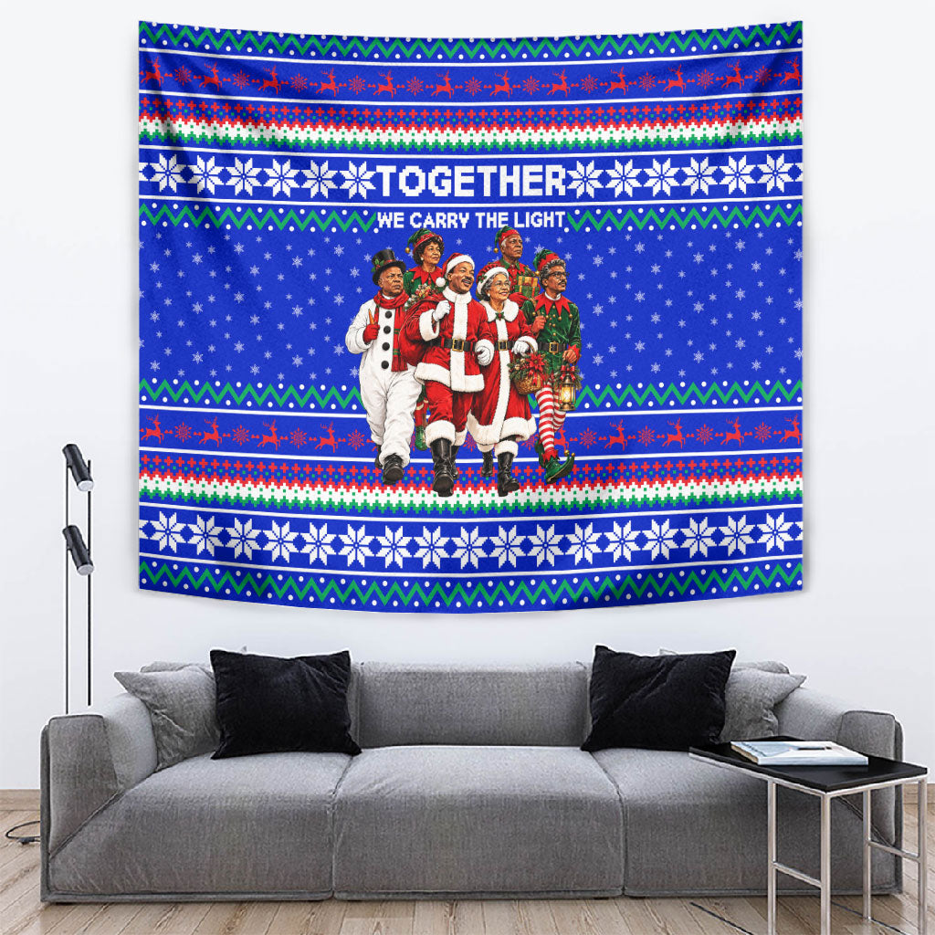 Civil Rights Leaders Christmas Tapestry Pattern Vintage Retro Black History Freedom Art