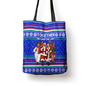 Civil Rights Leaders Christmas Tote Bag Pattern Vintage Retro Black History Freedom Art