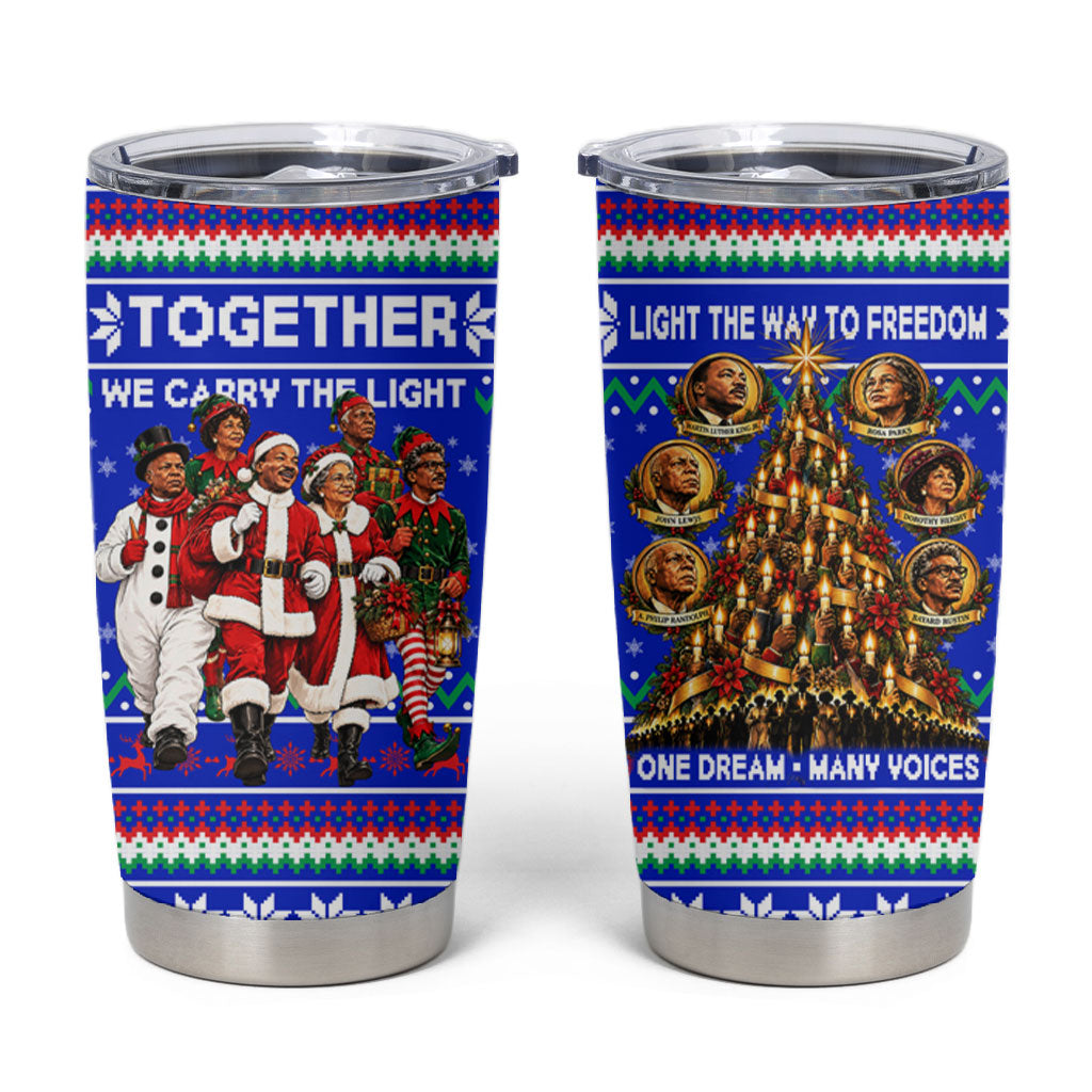 Civil Rights Leaders Christmas Tumbler Cup Pattern Vintage Retro Black History Freedom Art