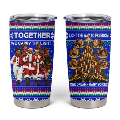 Civil Rights Leaders Christmas Tumbler Cup Pattern Vintage Retro Black History Freedom Art