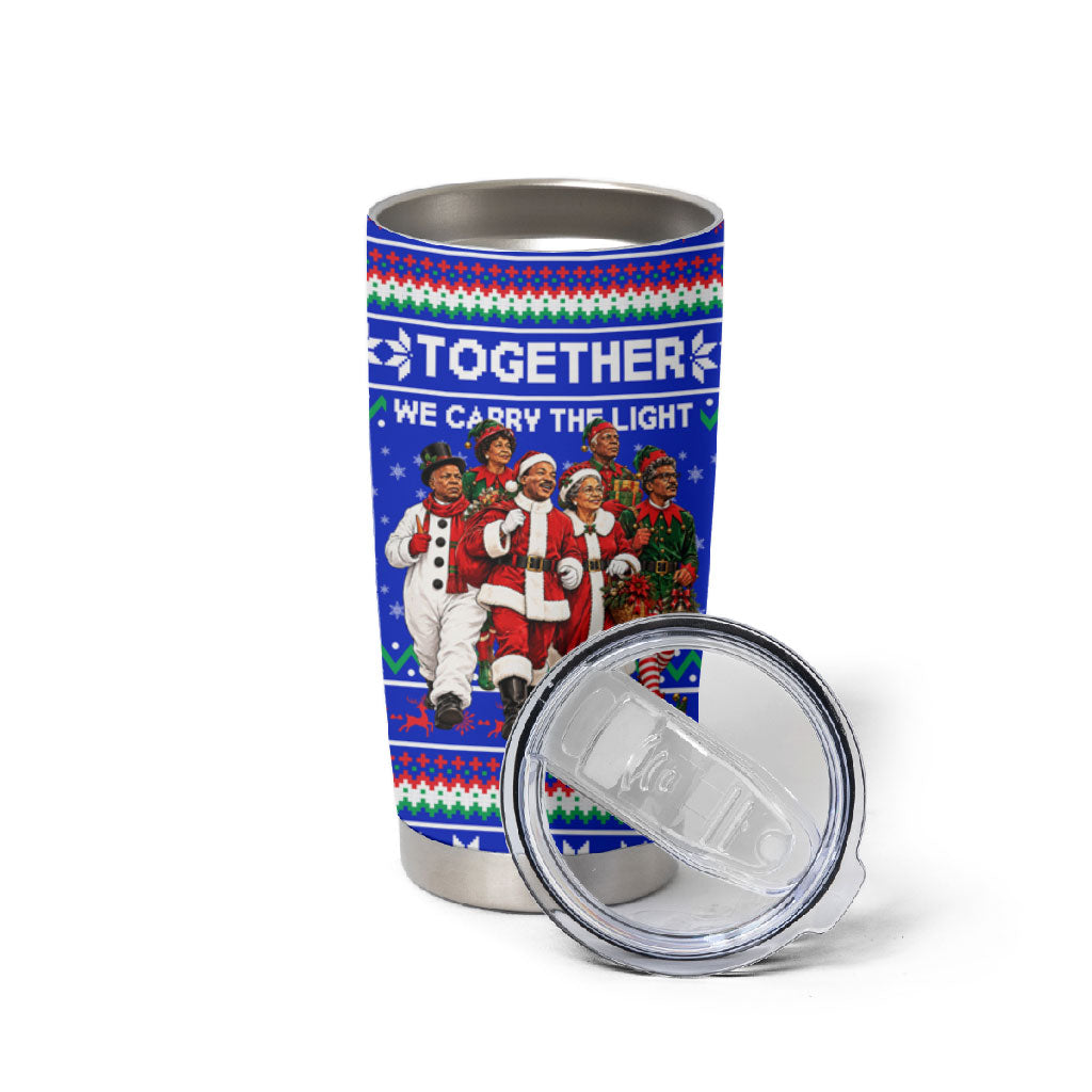 Civil Rights Leaders Christmas Tumbler Cup Pattern Vintage Retro Black History Freedom Art