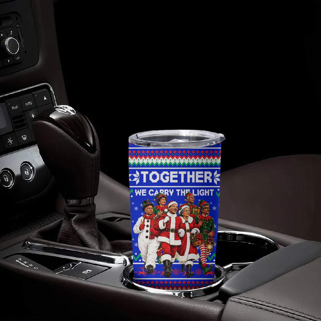 Civil Rights Leaders Christmas Tumbler Cup Pattern Vintage Retro Black History Freedom Art