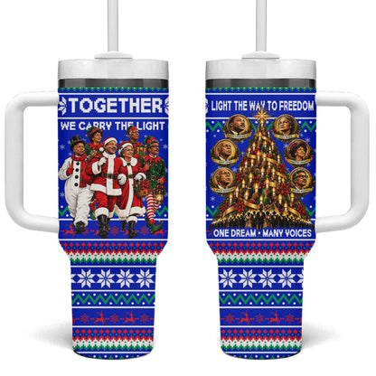 Civil Rights Leaders Christmas Tumbler With Handle Pattern Vintage Retro Black History Freedom Art