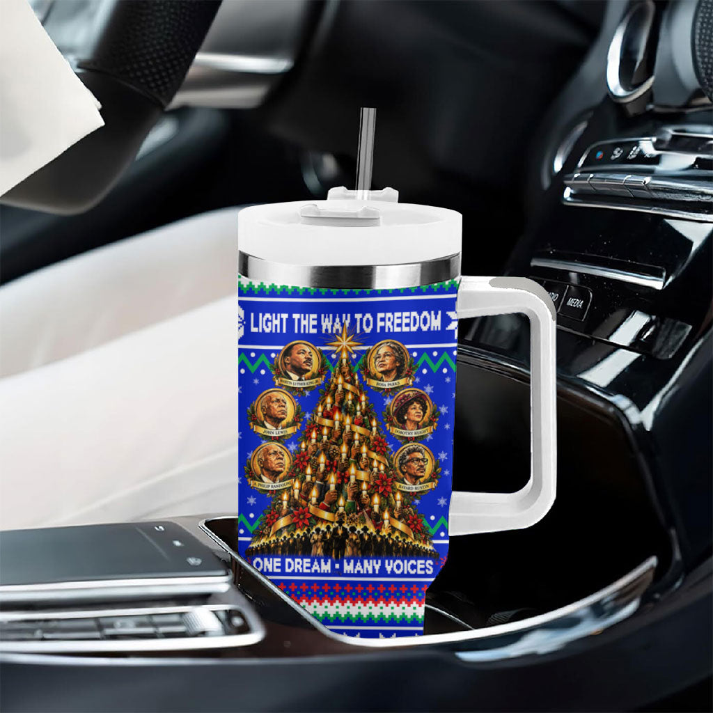 Civil Rights Leaders Christmas Tumbler With Handle Pattern Vintage Retro Black History Freedom Art