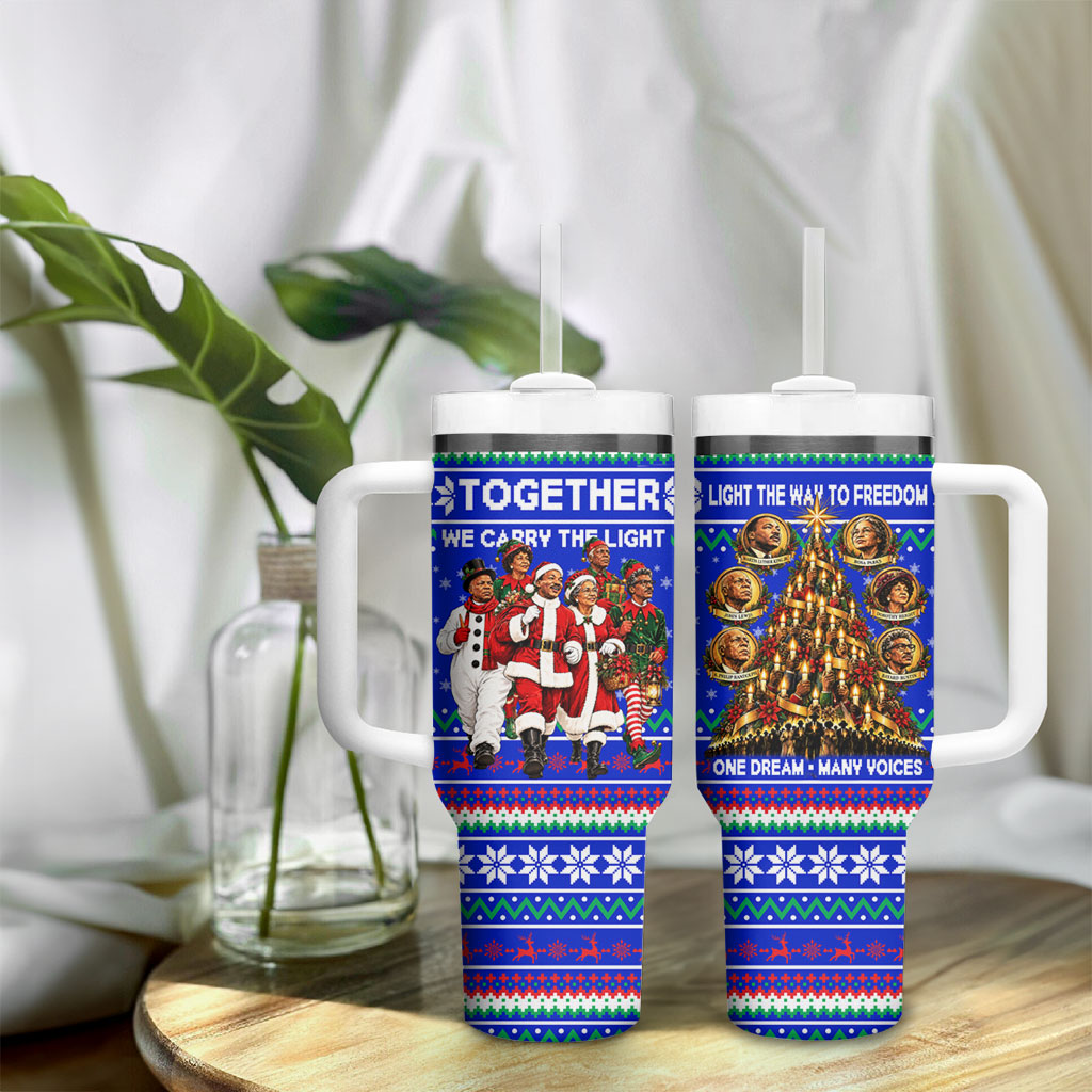Civil Rights Leaders Christmas Tumbler With Handle Pattern Vintage Retro Black History Freedom Art