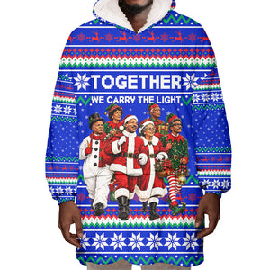 Civil Rights Leaders Christmas Wearable Blanket Hoodie Pattern Vintage Retro Black History Freedom Art