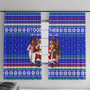 Civil Rights Leaders Christmas Window Curtain Pattern Vintage Retro Black History Freedom Art