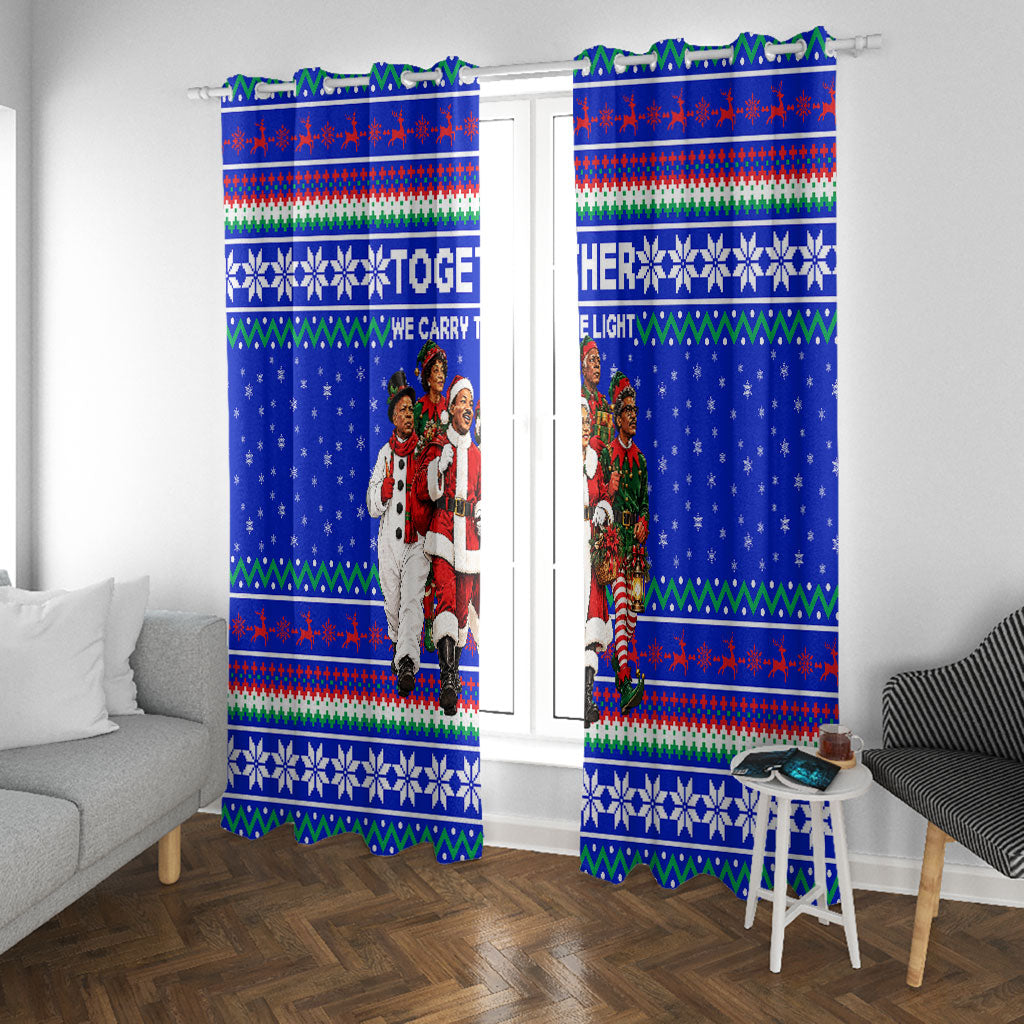 Civil Rights Leaders Christmas Window Curtain Pattern Vintage Retro Black History Freedom Art