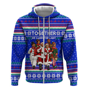 Civil Rights Leaders Christmas Zip Hoodie Pattern Vintage Retro Black History Freedom Art