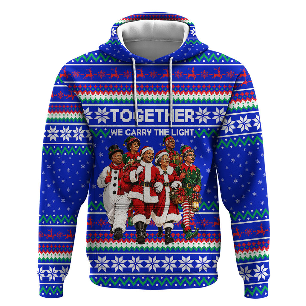 Civil Rights Leaders Christmas Zip Hoodie Pattern Vintage Retro Black History Freedom Art